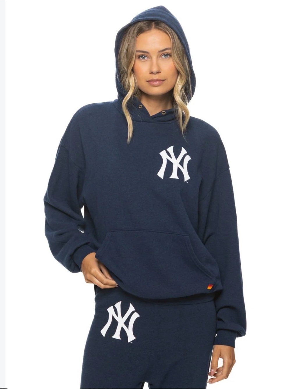 New York Yankees Aviator Nation x MLB Blue Unisex Relaxed Hoodie Navy Size XS